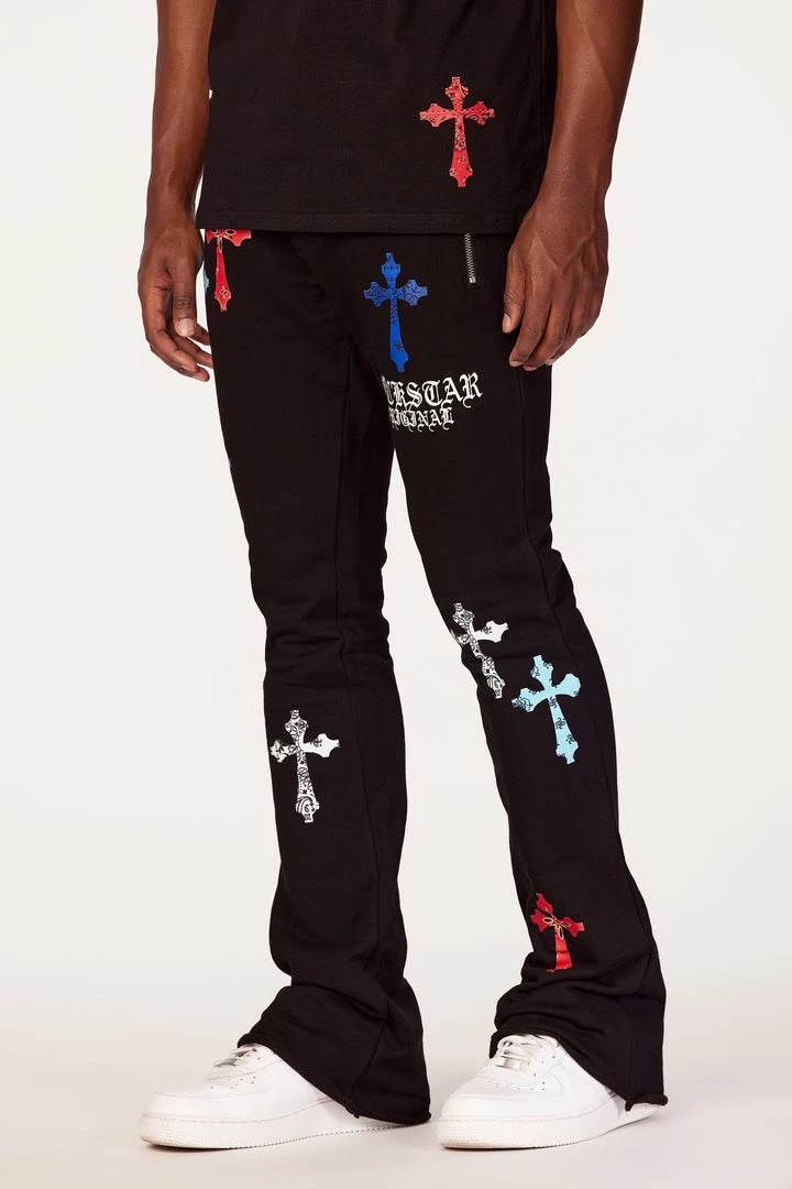 MENS TRACK SETS BERLIN T-SHIRT STACKED FLARE TRACKSET-BLACK 5 MENS TRACK SETS BERLIN T-SHIRT STACKED FLARE TRACKSET-BLACK