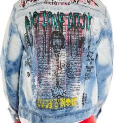 MENS TRACK SETS TOBI DENIM JACKET/TRACKPANT SET-RED