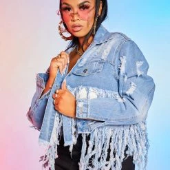 WOMENS JACKETS ODETTE DENIM JACKET-LIGHT WASH Best Seller