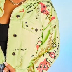 WOMENS JACKETS SHILOH GRAFFITI JACKET-GREEN Best Seller 8 WOMENS JACKETS SHILOH GRAFFITI JACKET-GREEN Best Seller