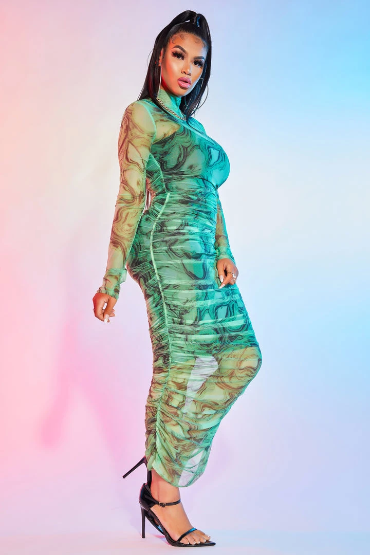 WOMENS DRESSES SALMA MIDI DRESS-GREEN MULTI Best Seller 4 WOMENS DRESSES SALMA MIDI DRESS-GREEN MULTI Best Seller