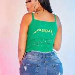 WOMENS TOPS EMERY KNIT TANK-GREEN