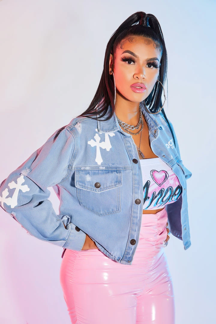 WOMENS JACKETS CHANTRIA DENIM JACKET-LIGHT WASH Best Seller 4 WOMENS JACKETS CHANTRIA DENIM JACKET-LIGHT WASH Best Seller