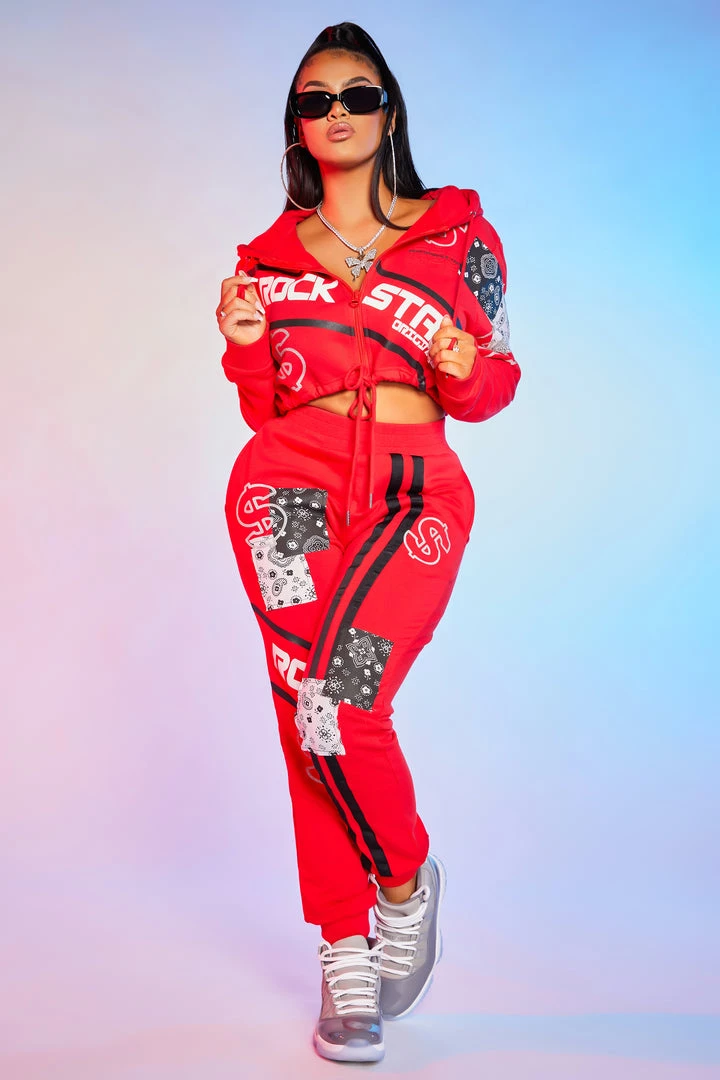 WOMENS TRACK SETS CHARLOTTE TRACKSET-RED 2 WOMENS TRACK SETS CHARLOTTE TRACKSET-RED