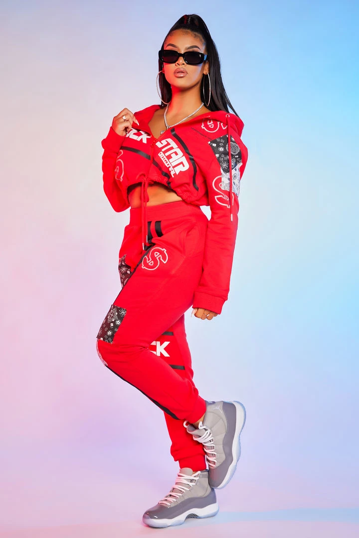 WOMENS TRACK SETS CHARLOTTE TRACKSET-RED 3 WOMENS TRACK SETS CHARLOTTE TRACKSET-RED