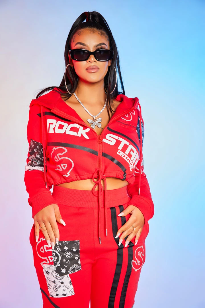 WOMENS TRACK SETS CHARLOTTE TRACKSET-RED 4 WOMENS TRACK SETS CHARLOTTE TRACKSET-RED