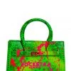 WOMENS ACCESSORIES BAD B PAISLEY SMALL HANDBAG-NEON GREEN