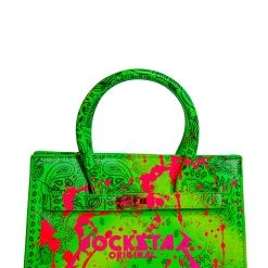 WOMENS ACCESSORIES BAD B PAISLEY SMALL HANDBAG-NEON GREEN