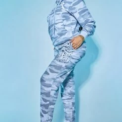 WOMENS TRACK SETS INDIRA CAMO OVERSIZED TRACKSET-LIGHT GREY