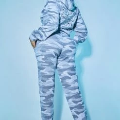 WOMENS TRACK SETS INDIRA CAMO OVERSIZED TRACKSET-LIGHT GREY