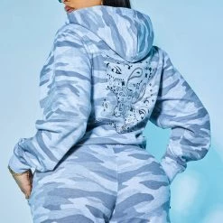 WOMENS TRACK SETS INDIRA CAMO OVERSIZED TRACKSET-LIGHT GREY