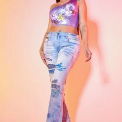 WOMENS TOPS Best Seller LAUREN ONE SHOULDER TANK-LAVENDER