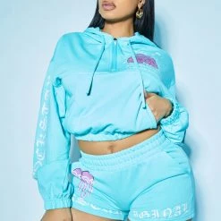 WOMENS SHORT SETS ANNETTE SHORT SET-TURQUOISE 23 WOMENS SHORT SETS ANNETTE SHORT SET-TURQUOISE