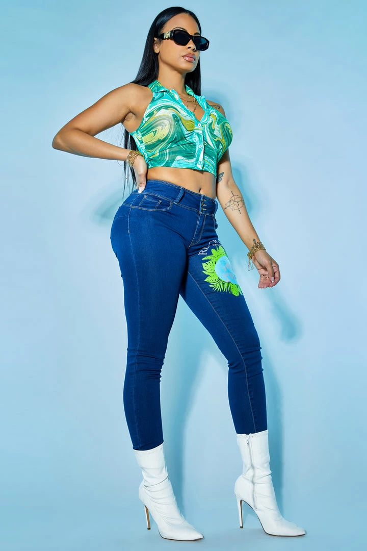 WOMENS JEANS Best Seller SKULL SKINNY JEAN-MED. WASH 7 WOMENS JEANS Best Seller SKULL SKINNY JEAN-MED. WASH