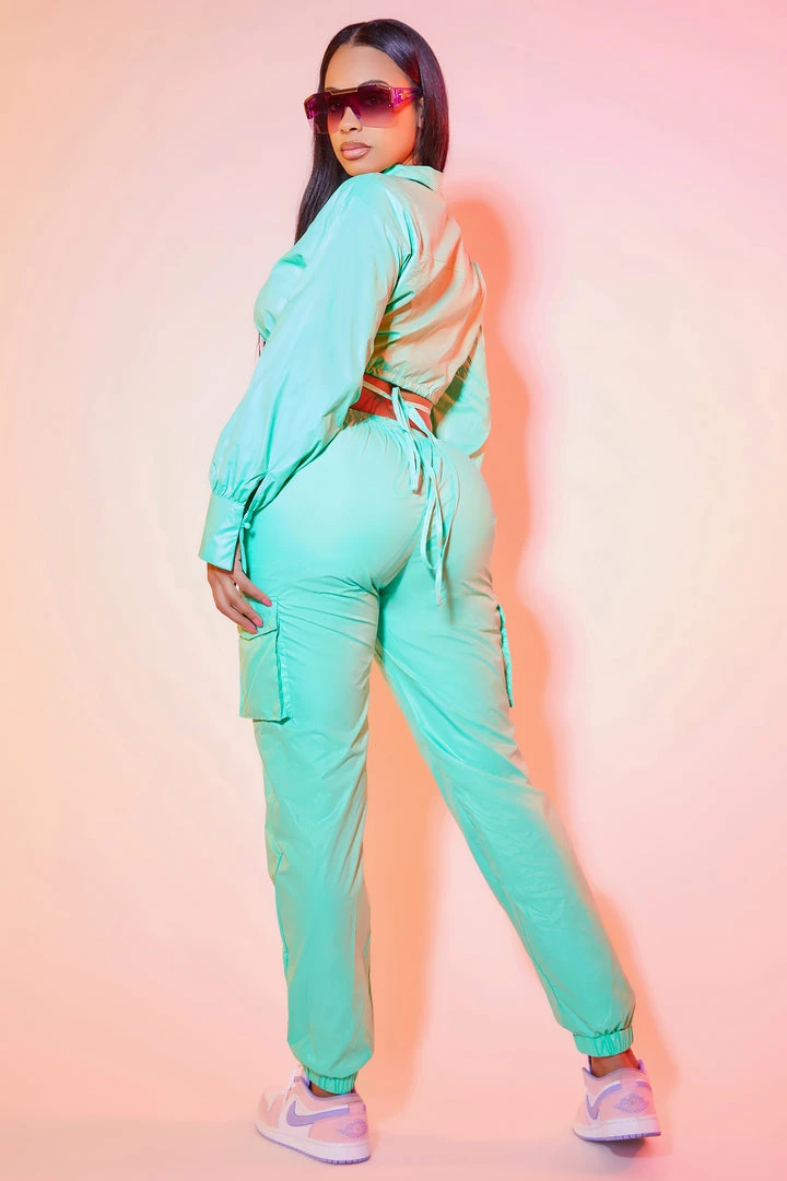 WOMENS TRACK SETS FRANKIE WINDBREAKER TRACKSET-GREEN 3 WOMENS TRACK SETS FRANKIE WINDBREAKER TRACKSET-GREEN