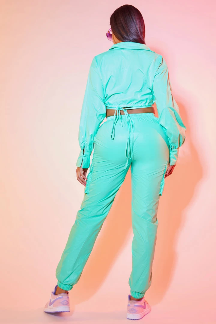 WOMENS TRACK SETS FRANKIE WINDBREAKER TRACKSET-GREEN 4 WOMENS TRACK SETS FRANKIE WINDBREAKER TRACKSET-GREEN