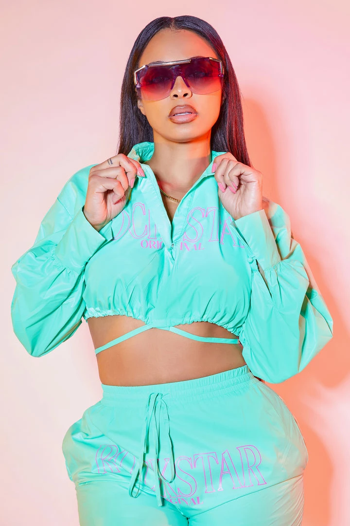 WOMENS TRACK SETS FRANKIE WINDBREAKER TRACKSET-GREEN 5 WOMENS TRACK SETS FRANKIE WINDBREAKER TRACKSET-GREEN