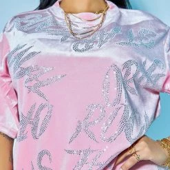 WOMENS ACTIVE SHORT SETS LONDYN VELVET BIKE SHORT SET-PINK 17 WOMENS ACTIVE SHORT SETS LONDYN VELVET BIKE SHORT SET-PINK