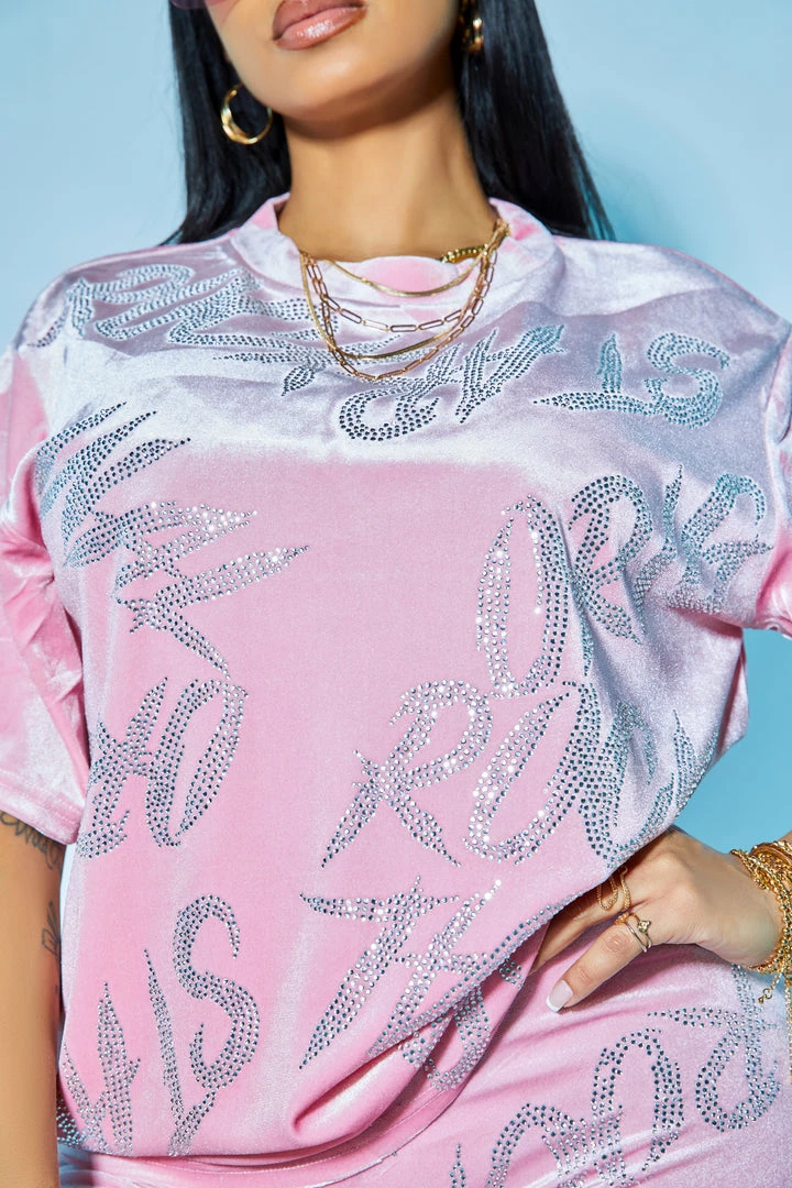 WOMENS ACTIVE SHORT SETS LONDYN VELVET BIKE SHORT SET-PINK 9 WOMENS ACTIVE SHORT SETS LONDYN VELVET BIKE SHORT SET-PINK