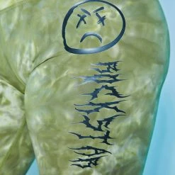 WOMENS ACTIVE SHORT SETS PHOEBE TIE DYE BIKE SHORT SET-GREEN 12 WOMENS ACTIVE SHORT SETS PHOEBE TIE DYE BIKE SHORT SET-GREEN