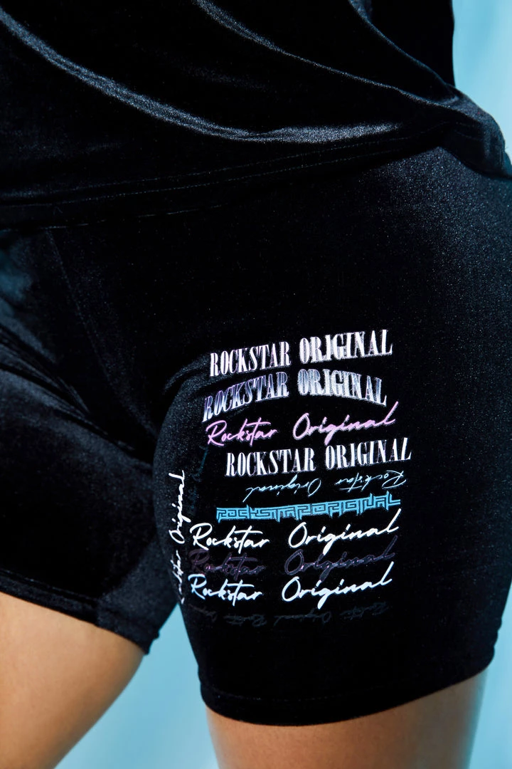 WOMENS ACTIVE SHORT SETS ALUMA VELVET SHORT SET-BLACK 7 WOMENS ACTIVE SHORT SETS ALUMA VELVET SHORT SET-BLACK