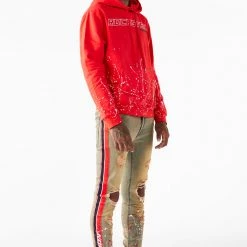 MENS HOODIES & SWEATSHIRTS Fidel Painter Hoodie (Red) Tops