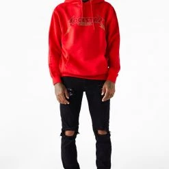MENS HOODIES & SWEATSHIRTS Slick Crystal Hoodie (Red) Tops
