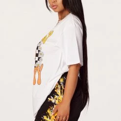 WOMENS SHORT SETS Don't Worry Be Happy Black/White Short Set