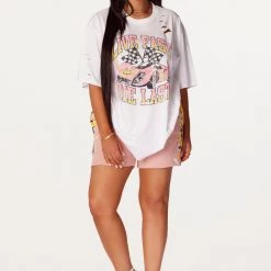 WOMENS SHORT SETS BLAKE SHORT SET-WHITE/PINK 10 WOMENS SHORT SETS BLAKE SHORT SET-WHITE/PINK