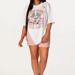 WOMENS SHORT SETS BLAKE SHORT SET-WHITE/PINK