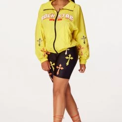 WOMENS ACTIVE SHORT SETS Brigitte 2.0 Yellow/Black Bike Short Set