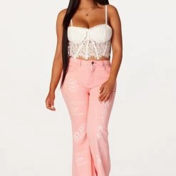 WOMENS JEANS Bankroll Pink Washed Flare Jean 13 WOMENS JEANS Bankroll Pink Washed Flare Jean