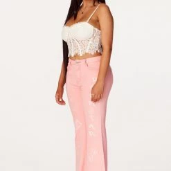 WOMENS JEANS Bankroll Pink Washed Flare Jean 11 WOMENS JEANS Bankroll Pink Washed Flare Jean