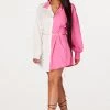 WOMENS DRESSES Best Seller Saisha Pink/White Mini Dress