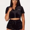 WOMENS SHORT SETS First Base Black Velvet Short Set