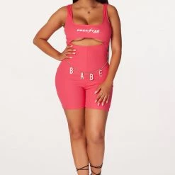 WOMENS ROMPERS & JUMPSUITS Babe Pink Romper