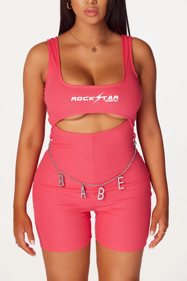 WOMENS ROMPERS & JUMPSUITS Babe Pink Romper 6 WOMENS ROMPERS & JUMPSUITS Babe Pink Romper