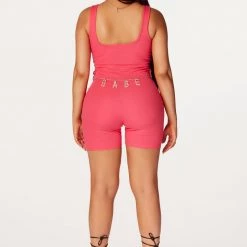 WOMENS ROMPERS & JUMPSUITS Babe Pink Romper 13 WOMENS ROMPERS & JUMPSUITS Babe Pink Romper