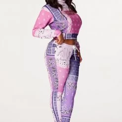 WOMENS TRACK SETS Nerirah Purple/Multi Bandana Print Trackset 11 WOMENS TRACK SETS Nerirah Purple/Multi Bandana Print Trackset
