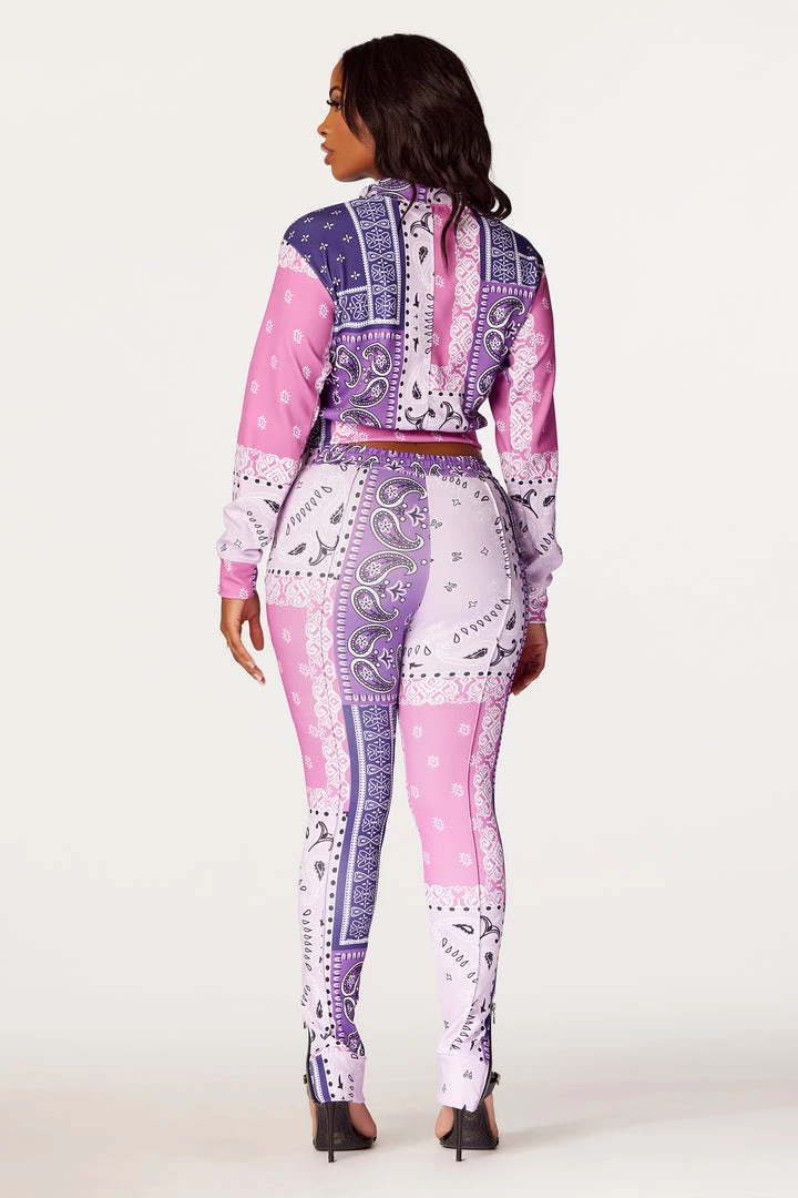 WOMENS TRACK SETS Nerirah Purple/Multi Bandana Print Trackset 8 WOMENS TRACK SETS Nerirah Purple/Multi Bandana Print Trackset