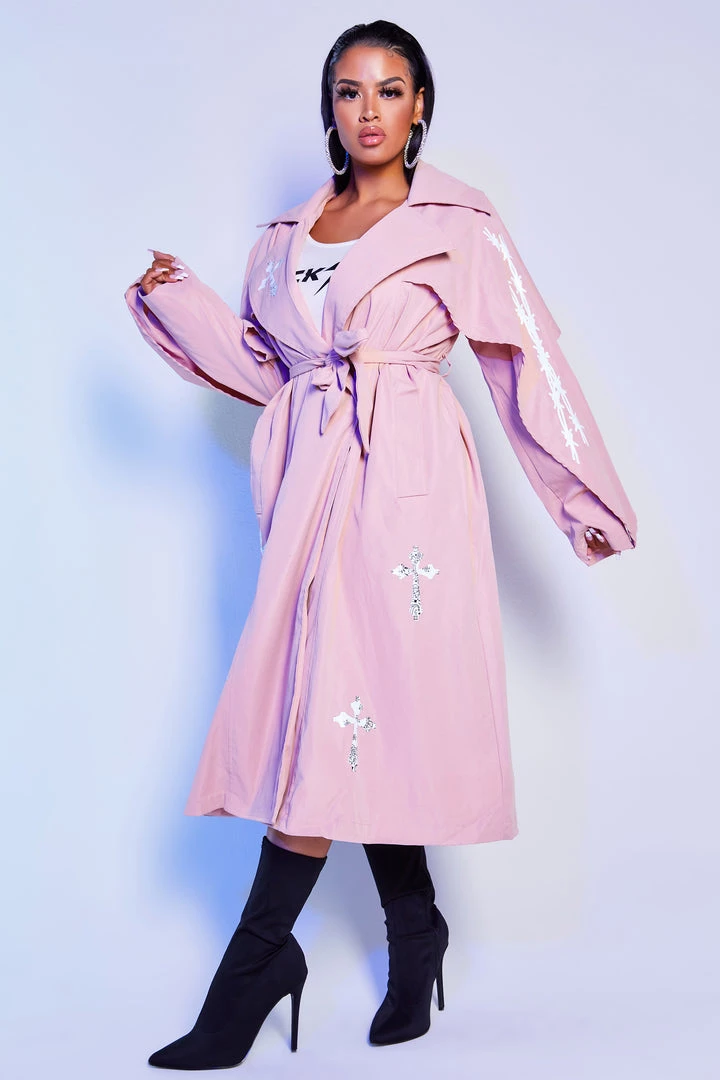 WOMENS JACKETS Best Seller SADIE TRENCH COAT-PINK 1 WOMENS JACKETS Best Seller SADIE TRENCH COAT-PINK