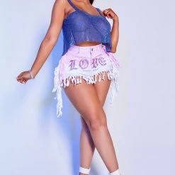 WOMENS TOPS ZIPPY CHAINMETAL TANK-BLUE