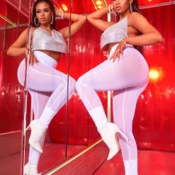 WOMENS PANTS TRISTA MESH PANT-WHITE Best Seller