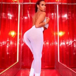 WOMENS PANTS TRISTA MESH PANT-WHITE Best Seller