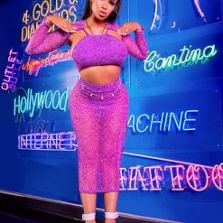 WOMENS DRESSES Best Seller FALA MATCHING SKIRT SET-PURPLE