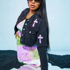 WOMENS JACKETS KINLEY DENIM JACKET-BLACK 12 WOMENS JACKETS KINLEY DENIM JACKET-BLACK