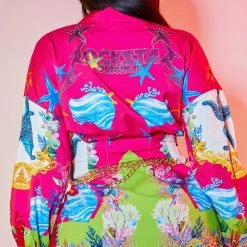 WOMENS DRESSES Best Seller OCEAN MINI DRESS-FUCHSIA