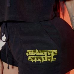 WOMENS SHORT SETS BETHANY TERRY SHORT SET-BLACK 9 WOMENS SHORT SETS BETHANY TERRY SHORT SET-BLACK