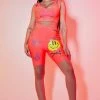 WOMENS ACTIVE SHORT SETS MOXIE BIKE SHORT SET-CORAL