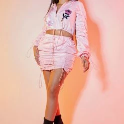 WOMENS DRESSES Best Seller MARROW MATCHING SKIRT SET-PINK